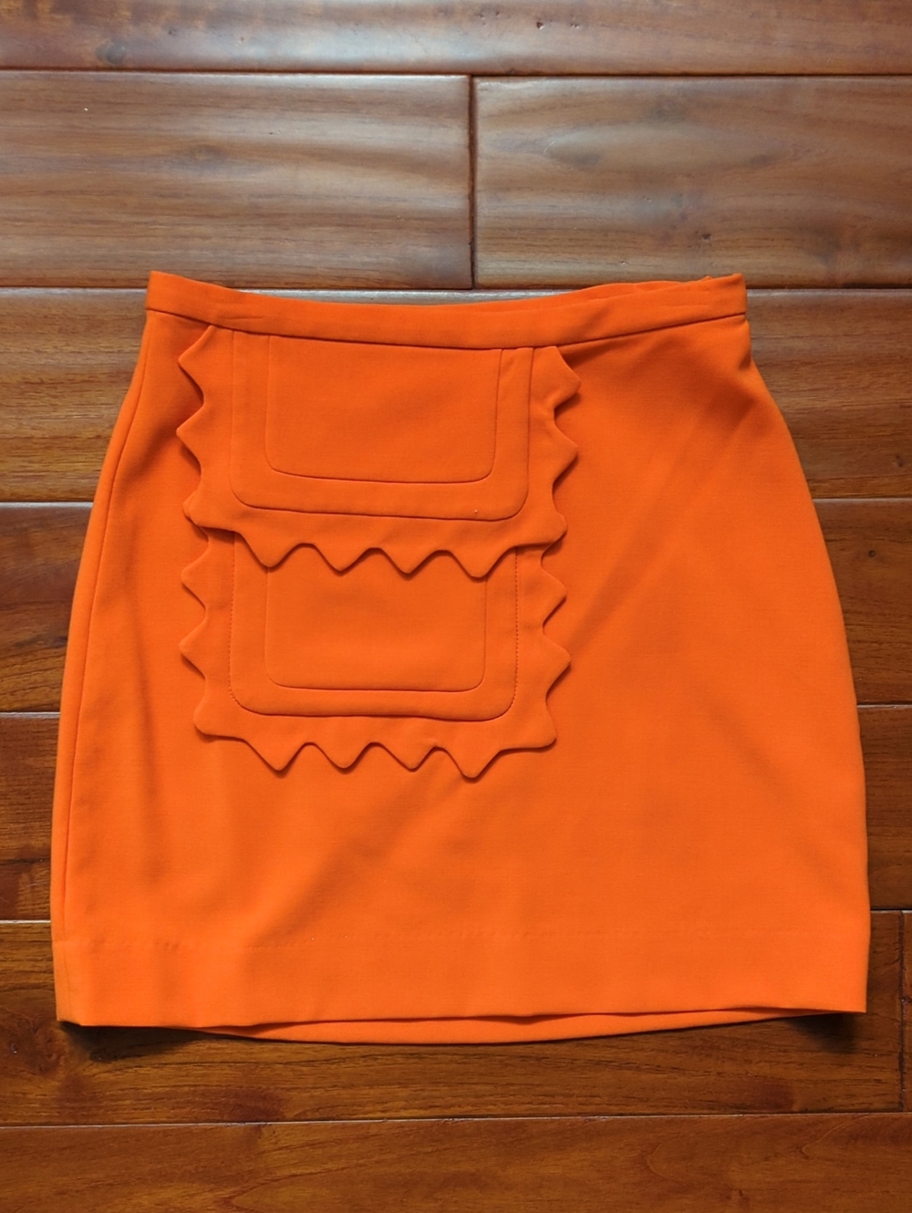 Victoria Beckham for Target Orange Mini Skirt with Layered Scallop Appliqués